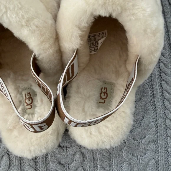 UGG Women's Tan Fluffy Slippers - Picture 3 of 6